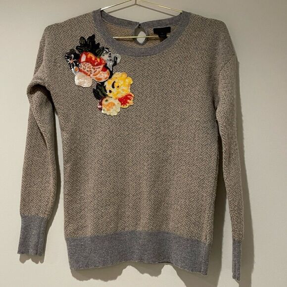 EUC J. Crew Collection Herringbone Floral Sequin Sz. XS - Picture 4 of 6